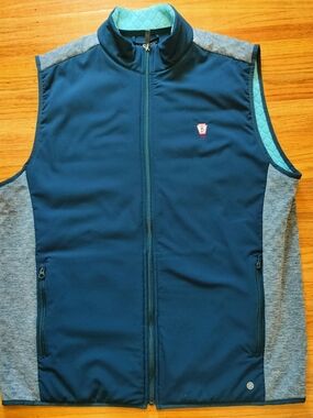 FJ FootJoy ThermoSeries Hybrid Golf Vest Navy Blue w/Light Blue Lining. Size XL